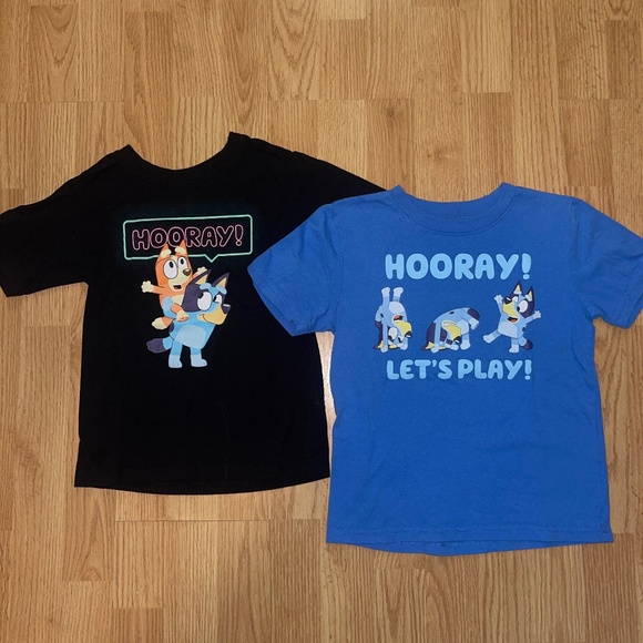 Bluey Other - Bluey Toddler Bundle of Two Black and Blue Short Sleeve Tee Shirts / T-Shirt